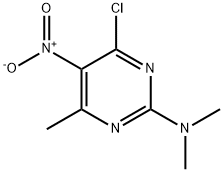 2-dimethylamino-4-chloro-6-methyl-5-nitropyrimidine Structure