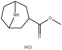 8-Azabicyclo[3.2.1]octane-3-carboxylic acid, methyl ester, hydrochloride (1:1) Structure