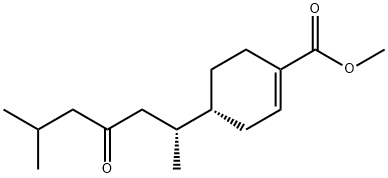 1-시클로헥센-1-카르복실산,4-(1,5-디메틸-3-옥소헥실)-,메틸에스테르,(1R,4R)-(+)- 구조식 이미지