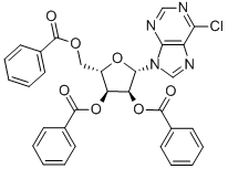 9-(2'', 3'', 5''-TRI-O-BENZOYL-β-L-RIBOFURANOSYL)-6-CHLOROPURINE Structure
