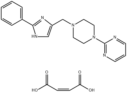 2-[4-[(2-Phenyl-1H-imidazol-5-yl)methyl]-1-piperazinyl]-pyrimidine 구조식 이미지