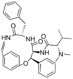 (2S)-2-Dimethylamino-N-[(3R,4S,7S)-5,8-dioxo-3-phenyl-7-phenylmethyl-2-oxa-6,9-diazabicyclo[10.2.2]hexadeca-10,12,14(1),15-tetren-4-yl]-3-methylbutanamide Structure
