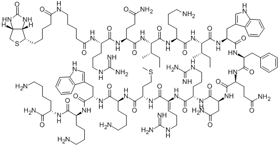 BIOTINYL-5-AMINOPENTANOYL-ANTENNAPEDIA HOMEOBOX (43-58) AMIDE Structure