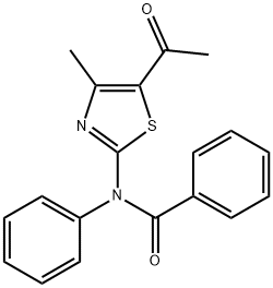 N-(5-Acetyl-4-methyl-1,3-thiazol-2-yl)-N-phenylbenzamide 구조식 이미지