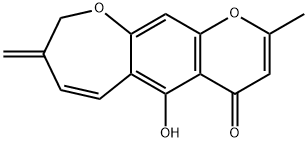 8,9-Dihydro-5-hydroxy-2-methyl-8-methylene-4H-pyrano[3,2-h][1]benzoxepin-4-one 구조식 이미지