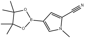 1-methyl-4-(4,4,5,5-tetramethyl-1,3,2-dioxaborolan-2-yl)-1H-pyrrole-2-carbonitrile Structure