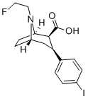 8-AZABICYCLO[3.2.1]OCTANE-2-CARBOXYLIC ACID, 8-(2-FLUOROETHYL)-3-(4-IODOPHENYL)-, (1R, 2S, 3S, 5S) Structure