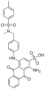 1-amino-9,10-dihydro-4-[[4-[[methyl[(4-methylphenyl)sulphonyl]amino]methyl]phenyl]amino]-9,10-dioxoanthracene-2-sulphonic acid Structure