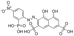 4,5-Dihydroxy-3-[(4-nitro-2-phosphonophenyl)azo]-2,7-naphthalenedisulfonic acid 구조식 이미지
