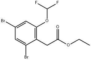 Ethyl 2,4-dibromo-6-(difluoromethoxy)phenylacetate 구조식 이미지