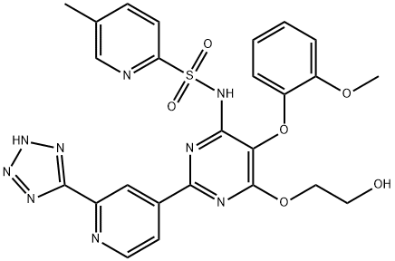 N-[6-(2-hydroxyethoxy)-5-(2-methoxyphenoxy)-2-[2-(2H-tetrazol-5-yl)pyridin-4-yl]pyrimidin-4-yl]-5-methyl-pyridine-2-sulfonamide Structure