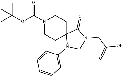 BOC-3-CARBOXYMETHYL-1-PHENYL-1,3,8-TRIAZASPIRO[4 5]DECAN-4-ONE Structure