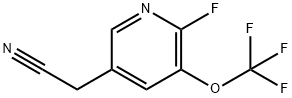 3-Pyridineacetonitrile, 6-fluoro-5-(trifluoromethoxy)- Structure