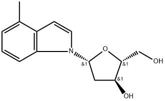 1-(bD-2-데옥시리보푸라노실)-4-메틸인돌 구조식 이미지