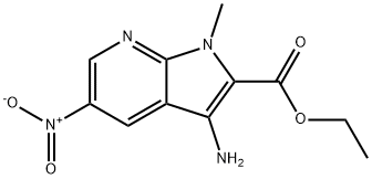 1H-Pyrrolo[2,3-b]pyridine-2-carboxylic acid, 3-aMino-1-Methyl-5-nitro-, ethyl ester 구조식 이미지
