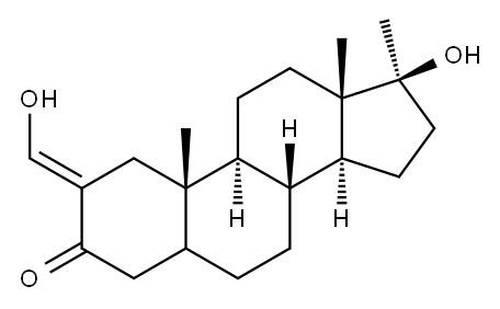 17beta-hydroxy-2-(hydroxymethylene)-17-methylandrostan-3-one Structure
