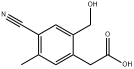 Benzeneacetic acid, 4-cyano-2-(hydroxymethyl)-5-methyl- Structure