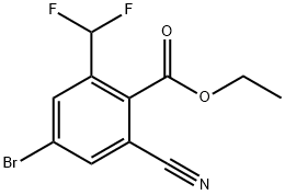 Ethyl 4-bromo-2-cyano-6-(difluoromethyl)benzoate 구조식 이미지