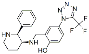 Phenol, 2-[[(2-phenyl-3-piperidinyl)amino]methyl]-4-[5-(trifluoromethyl)-1H-tetrazol-1-yl]-, (2S-cis)- Structure