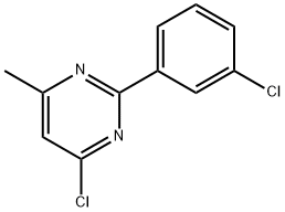 4-클로로-2-(3-클로로페닐)-6-메틸피리미딘 구조식 이미지