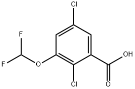 2,5-Dichloro-3-(difluoromethoxy)benzoic acid Structure