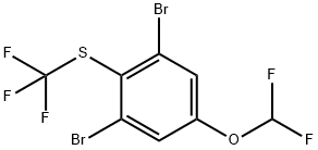 1,3-Dibromo-5-difluoromethoxy-2-(trifluoromethylthio)benzene Structure