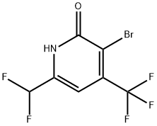 2(1H)-Pyridinone, 3-bromo-6-(difluoromethyl)-4-(trifluoromethyl)- Structure