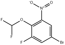 1-Bromo-4-difluoromethoxy-3-fluoro-5-nitrobenzene 구조식 이미지