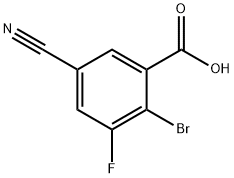 2-Bromo-5-cyano-3-fluorobenzoic acid Structure