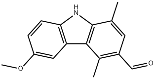 6-methoxy-1,4-dimethyl-9H-carbazole-3-carbaldehyde Structure