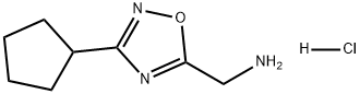 1,2,4-Oxadiazole-5-methanamine, 3-cyclopentyl-, hydrochloride (1:1) 구조식 이미지