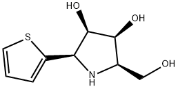 3,4-Pyrrolidinediol, 2-(hydroxymethyl)-5-(2-thienyl)-, [2R-(2alpha,3ba,4ba,5alpha)]- (9CI) Structure