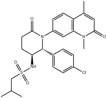 N-((2R,3S)-2-(4-Chlorophenyl)-1-(1,4-dimethyl-2-oxo-1,2-dihydroquinolin-7-yl)-6-oxopiperidin-3 구조식 이미지