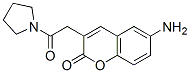 6-아미노-3-[(피롤리딘-1-일카르보닐)메틸]쿠마린 구조식 이미지