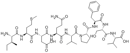 L-Isoleucyl-L-methionyl-L-alpha-aspartyl-L-glutaminyl-L-valyl-L-prolyl-L-phenylalanyl-L-seryl-L-valine 구조식 이미지