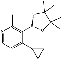 4-Cyclopropyl-6-methyl-5-(4,4,5,5-tetramethyl-1,3,2-dioxaborolan-2-yl)pyrimidine Structure