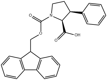 RACEMIC FMOC-CIS-3-PHENYL-PYRROLIDINE-2-CARBOXYLIC ACID 구조식 이미지