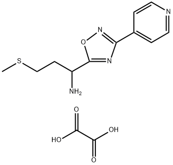 3-(Methylthio)-1-(3-(pyridin-4-yl)-1,2,4-oxadiazol-5-yl)propan-1-amine oxalate Structure