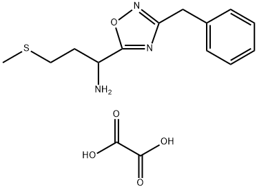 1-(3-Benzyl-1,2,4-oxadiazol-5-yl)-3-(methylthio)propan-1-amine oxalate 구조식 이미지