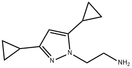 2-(3,5-Dicyclopropyl-1H-pyrazol-1-yl)ethan-1-amine 구조식 이미지