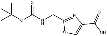 2-((TERT-BUTOXYCARBONYLAMINO)메틸)옥사졸-4-카르복실산 구조식 이미지