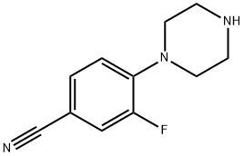 3-Fluoro-4-piperazinylbenzenecarbonitrile 구조식 이미지