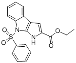 에틸8-벤젠설포닐-1,8-디하이드로-피롤로[2,3-B]인돌-2-카르복실레이트 구조식 이미지
