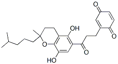 2-[2-[(5,8-Dihydroxy-2-isohexyl-2-methylchroman-6-yl)carbonyl]ethyl]-p-benzoquinone 구조식 이미지