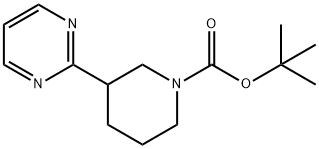 3-(2-Pyrimidinyl)-1-piperidinecarboxylic acid 1,1<br>-dimethylethyl ester Structure