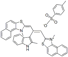 1-methyl-2-[2-(2-methylindol-3-yl)-3-(1-methylnaphtho[1,2-d]thiazolin-2-ylidene)propenyl]naphtho[1,2-d]thiazolium p-toluenesulphonate  구조식 이미지