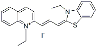 1-ethyl-2-[3-(3-ethyl-3H-benzothiazol-2-ylidene)prop-1-enyl]quinolinium iodide Structure