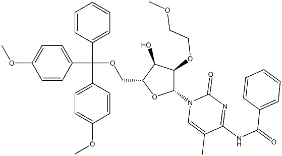 N-Benzoyl-5'-O-[bis(4-methoxyphenyl)phenylmethyl]-2'-O-(2-methoxyethyl)-5-methylcytidine 구조식 이미지