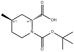 (+/-)-TRANS-N-BOC-4-METHYL-PIPECOLINIC ACID Structure