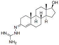 Androst-4-en-3-one, 17-hydroxy-, (aminoiminomethyl)hydrazone, (17beta) - Structure